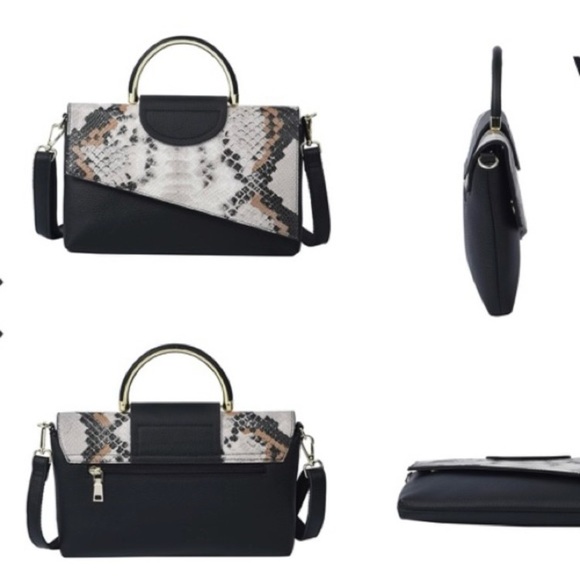 New Genuine Leather Snake Print Handbag - Picture 6 of 6